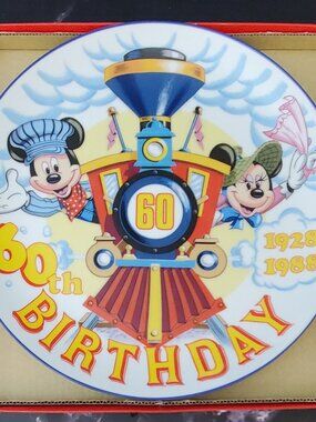 Disney's Mickey & Minnie's 60th Birthday Collectible Plate 1928-1988 Vintage